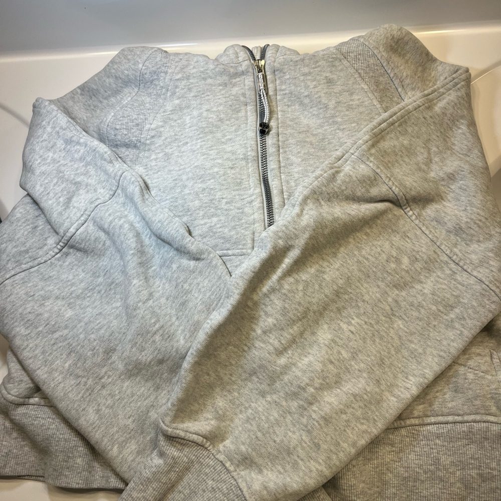 Lululemon Half Zip Scuba in Light Grey